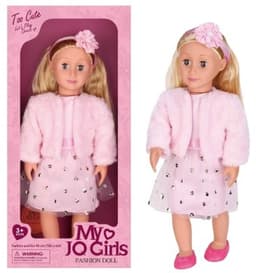 בובות אופנה שמלה וורודה נקודות וסרט שיער איכותית גודל 18 אינץ