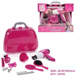 סט טיפוח כולל פן חשמלי ואביזרים 10 חלקים במזוודה 28 ס"מ