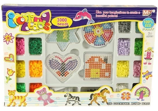 ערכת חרוזי גיהוץ 3000 חלקים כולל 4 צורות