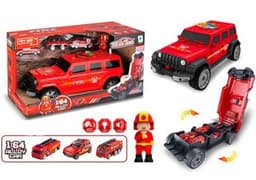 ג'יפ רנגלר כיבוי אש גורר 3 מכוניות חילוץ והצלה כולל אורות מוזיקה וסוללות