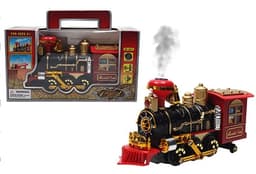 קטר סוללות נוסע ומוציא עשן כולל אורות ומוזיקה