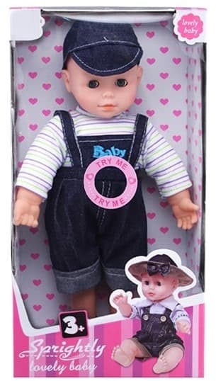 בובה בן אוברול וכובע איכותית גודל 35 ס"מ כולל מוזיקה