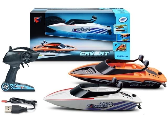 סירת מרוץ שלט 4 כיוונים מהירות 20 קמש כולל מטען USB