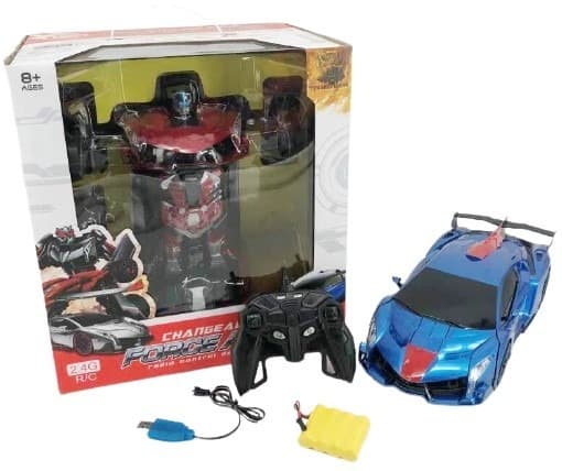 מכונית למבורגיני רובוט שלט 4 כיוונים 33 ס"מ לחצן כולל אורות ומוזיקה ומטען