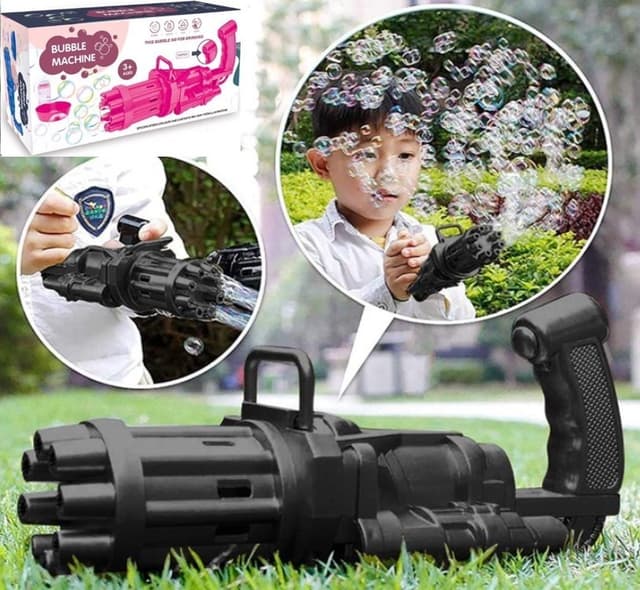 מכונת מפוח אקדח בועות סבון חשמלי עם 8 יציאות לחווית בועות מרובה