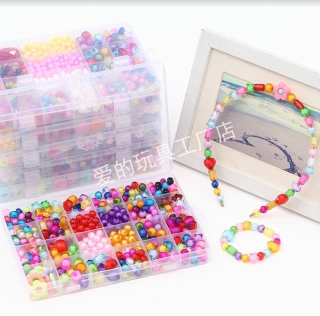 ערכת פנינים להכנת שרשראות צמידים וקשת שיער כולל כ 800 חרוזים ופנינים בצורות שונות דגם 7