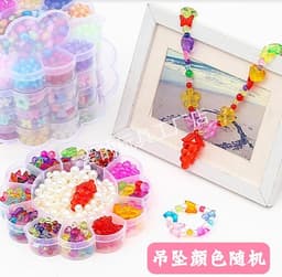 ערכת פנינים להכנת שרשראות צמידים וקשת שיער כולל כ 800 חרוזים ופנינים בצורות שונות דגם 10