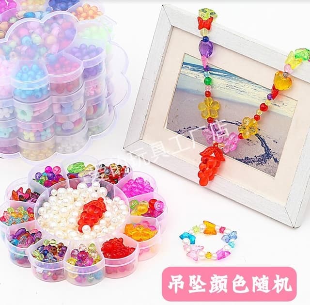 ערכת פנינים להכנת שרשראות צמידים וקשת שיער כולל כ 800 חרוזים ופנינים בצורות שונות דגם 10