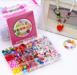 ערכת פנינים להכנת שרשראות צמידים וקשת שיער כולל כ 800 חרוזים ופנינים בצורות שונות דגם 14