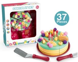 עוגת יום הולדת כולל נרות וכלי הגשה 37 חלקים