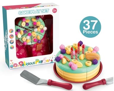 עוגת יום הולדת כולל נרות וכלי הגשה 37 חלקים