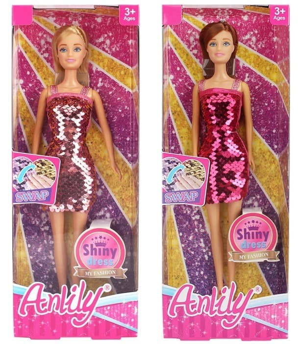 בובת ANLILY כולל שמלת ערב פאייטים מעוצבת