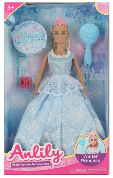 בובת ANLILY עם שמלה כחולה נסיכת הקרח