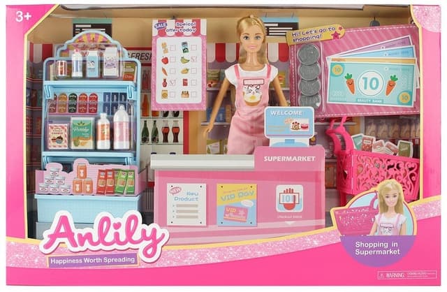 בובת ANLILY סופרמרקט כולל בובה ואביזרים