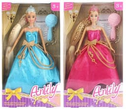 בובת ANLILY עם צמה ושמלת ערב מפוארת