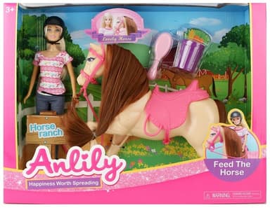 בובת ANLILY רוכבת סוסים כולל סוס ואביזרים