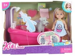 בובת קיקי לאב אמבטיית רחצה כולל בובה וכלב