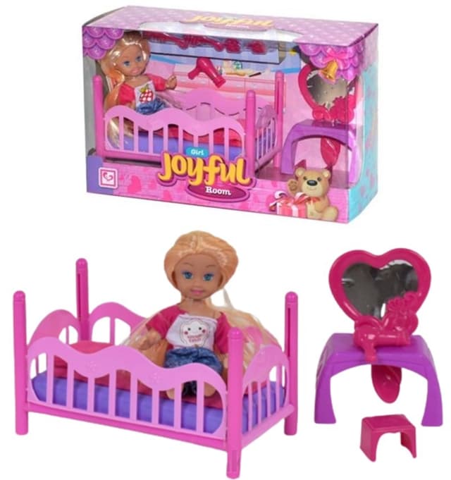 בובת קיקי לאב חדר שינה כולל מיטה ושידת איפור