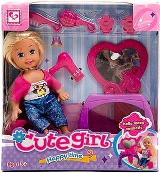 בובת קיקי לאב אביזרי טיפוח כולל שידת איפור ואביזרים