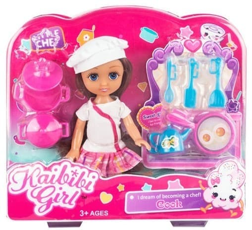 בובת קיקי לאב שפית כולל כלי מטבח ובובה