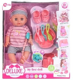 בובה איכותית עושה פיפי כולל מוזיקה כלי אוכל סיר ואביזרים