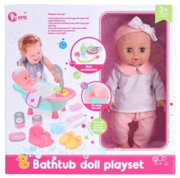 בובה בת איכותית בתוך אמבטיה עושה פיפי כולל מוזיקה ואביזרים