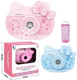 מצלמה עם פפיון מפריחה בועות סבון כולל אורות ומוזיקה