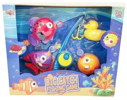 דגים וברווז לדייג לאמבטיה כולל חכת דייג