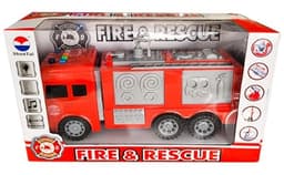 כבאית מוציאה מים כולל צלילים ואורות גודל 28 ס"מ כולל סוללות