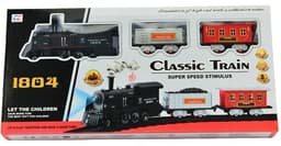 רכבת מסלול חשמלית כולל קטר מוציא עשן ו 2 קרונות אחד