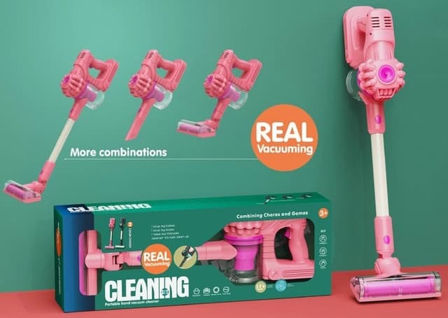 שואב אבק טייסון חשמלי לילדים בצבע ורוד