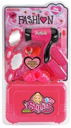 ערכת טיפוח 9 חלקים כולל פן ואביזרים ומזוודה בבליסטר 38 ס"מ