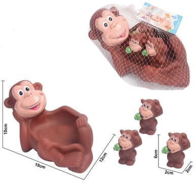 מצפצפים לאמבטיה קופים גודל 19 ס"מ 4 יחידות ברשת