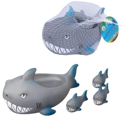 מצפצפים לאמבטיה כרישים גודל 21 ס"מ 4 יחידות ברשת