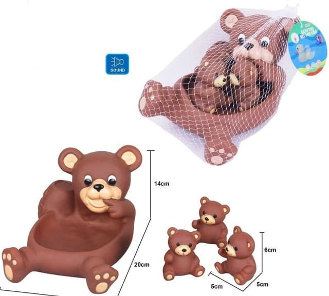 מצפצפים לאמבטיה דובים גודל 20 ס"מ 4 יחידות ברשת