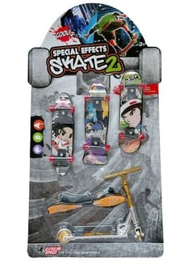 סקייטבוארד אצבעות 5 יחידות כולל קורקינט ואוברוארד