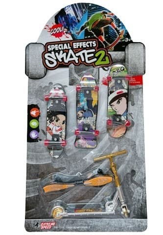 סקייטבוארד אצבעות 5 יחידות כולל קורקינט ואוברוארד