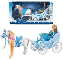 סוס כרכרה כולל בובה נסיכת הקרח