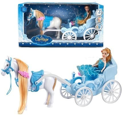 סוס כרכרה כולל בובה נסיכת הקרח