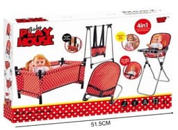 ערכה מלאה לתינוק מיני מאוס כולל כסא אוכל לול טרמפולינה ונדנדה