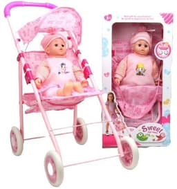 עגלה טיולון גלגלים איכותיים עם תינוק בן גובה 48 ס"מ