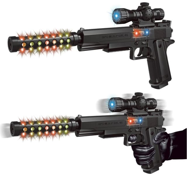 רובה משתיק קול שחור כולל אורות ומוזיקה