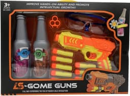 רובה חצים עם בקבוקים קליעה למטרה