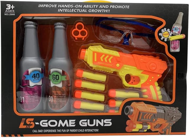 רובה חצים עם בקבוקים קליעה למטרה