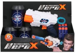 אקדח חצים קליעה למטרה כולל 6 חצים ו 3 פחיות