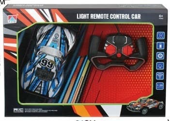 מכונית שלט אורות לד 4 כיוונים גודל 17 ס"מ בקופסת מזוודה 34 ס"מ