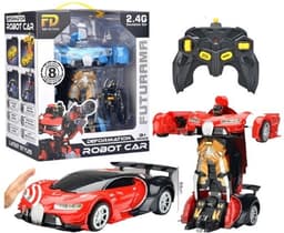 מכונית בוגאטי רובוט שלט 4 כיוונים 33 ס"מ כולל אורות ומוזיקה ומטען