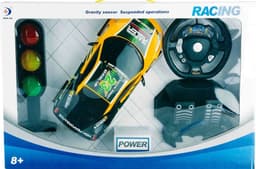 מכונית שלט גדולה עם דוושות ורמזור 4 כיוונים כולל שלט הגה