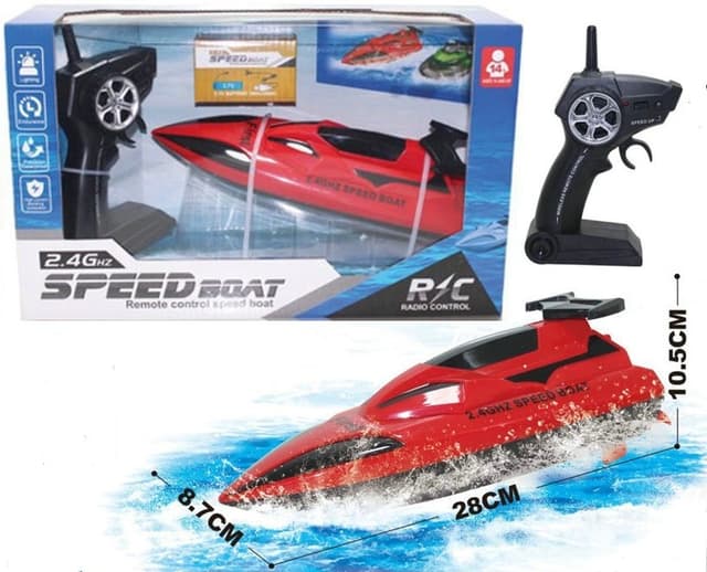 סירת מרוץ שלט 4 כיוונים גודל 27 ס"מ כולל מטען USB