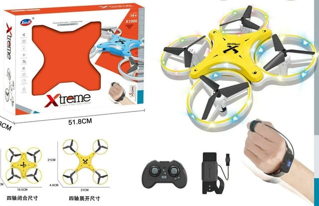 רחפן עיגולים כולל שלט רגיל ושעון שלט ומטען USB